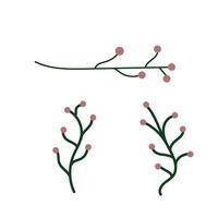 Twig With Berries set illustration vector