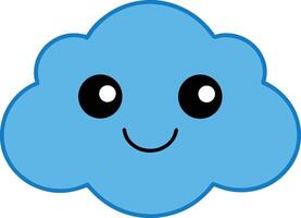 Joyful Happy Cloud Smiling Weather on White Sky vector