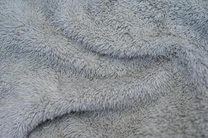 Full frame shot of wrinkled gray microfiber cloth texture and background. photo