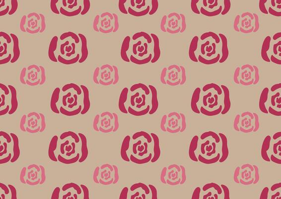 Hand-drawn red and pink rose on a beige background. Seamless pattern is floral for clothing, fabric, wallpaper, backdrop, home decoration, cover book, and wall art. Vintage style.