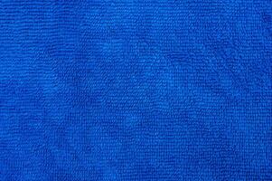 Full frame shot of blue microfiber cloth texture and background. Microfiber cleaning cloths and mops work well for removing organic matter. photo