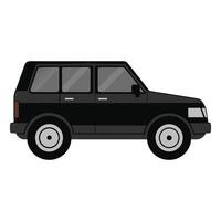 Sleek black suv cartoon illustration on a white background suitable for various design projects vector