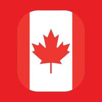 Canadian flag illustration with red and white color scheme and maple leaf emblem vector