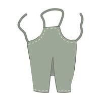 Pottery apron icon. Workwear for clay modeling, ceramic, sculpture. Fabric clothes for workshop, master class. Hand drawn flat clipart isolated on white. Hobby device, professional item vector