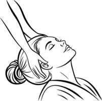 Head massage for relaxation and well-being vector