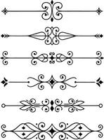 Collection of decorative divider lines with various flourishes and scrollwork elements vector