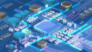 Animated Circuit Power Board - Tech Background video