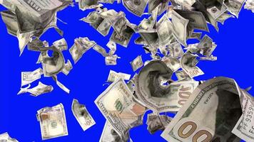 Dollar Bill Flying Towards Camera - Bluescreen video