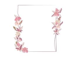 floral frame with tiny flower isolated on transparency background vector