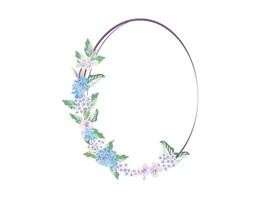 flower and foliage frame on background vector