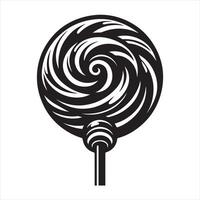 A Round lollipop silhouette white background vector