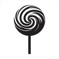 A Round lollipop silhouette on white background vector