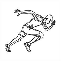 a drawing of a man running in a race vector