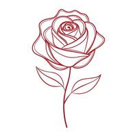 a rose is drawn in a single line on a white background vector