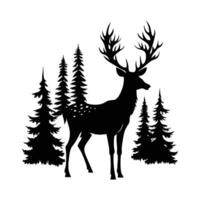 deer in the forest illustration vector
