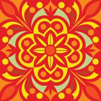 a colorful pattern with a flower on it vector
