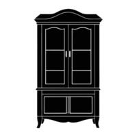 black and white illustration of a cabinet vector
