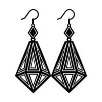 a pair of earrings with geometric shapes. vector