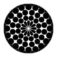a circular design with black and white circles vector