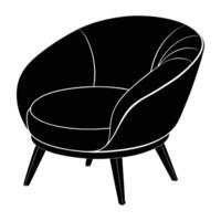 a black and white illustration of a chair icon. vector