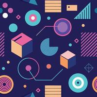 a colorful pattern with geometric shapes and circles vector