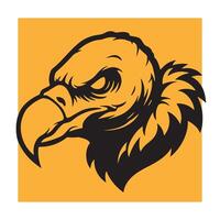 Bold illustration of a vulture head with an intense and focused expression vector