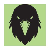 Bold black eagle head silhouette against a light green background for graphic design vector