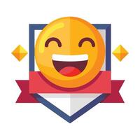 emoji smiley face shield vector
