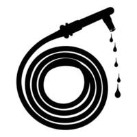 a black and white illustration of a hose with a dripping water vector