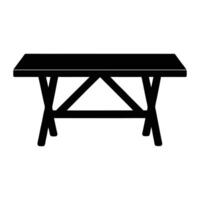 a black and white illustration of a table white background vector