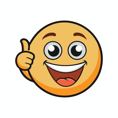 emoji smiley face with thumbs up illustration