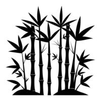 silhouette of bamboo trees. vector