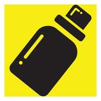 Minimalist illustration of a black bottle with rounded edges and a bright yellow background vector