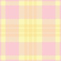 Sweet pastel pink and yellow plaid pattern. Perfect for textile design, scrapbooking, or as a background. This cheerful, seamless texture evokes feelings of joy and warmth. vector