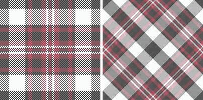 Stylish red and gray plaid patterns, perfect for textile design, fashion, and web backgrounds. Versatile seamless textures offer a modern twist on classic tartan. vector
