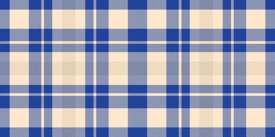 Classic cream and blue plaid pattern. Perfect for textile designs, website backgrounds, or crafting projects. This seamless texture offers a timeless, sophisticated aesthetic. vector