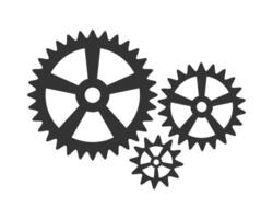 Three interlocked gears symbolize teamwork, mechanics, and efficiency. Perfect for illustrating processes, problemsolving, or complex systems. Minimalist and impactful. vector