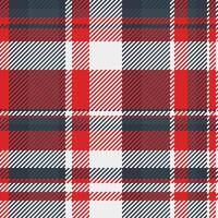 Vibrant red, white, and dark gray plaid pattern. Perfect for textile designs, website backgrounds, or seasonal projects. This classic checkered texture evokes feelings of warmth and tradition. vector