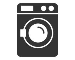 Minimalist icon of a frontload washing machine. Represents cleanliness, laundry, and household chores. Great for websites, apps, and graphic design. vector