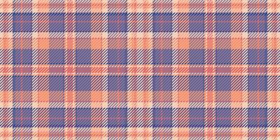 Subtle peach and purple plaid pattern. Seamless texture ideal for textile design, fashion, website backgrounds, and stationery. Evokes warmth, comfort, and a touch of rustic charm. vector