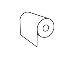 Simple line art illustration of a roll of paper towels. Perfect for minimalist designs, website icons, or educational materials related to hygiene, cleanliness, or resource management. vector