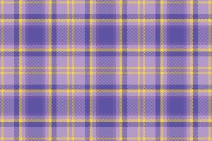 Vibrant pixelated plaid pattern. A retro, seamless fabric texture in lively purples and yellows. Ideal for backgrounds, textiles, or digital design projects. vector