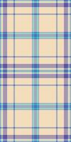 Revival pattern tartan textile, grungy fabric plaid texture. Kid seamless background check in light and blue colors. vector