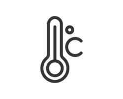 Simple celsius thermometer icon. Represents weather, temperature, health. Clean illustration. Ideal for medical, science, or environmental projects. vector