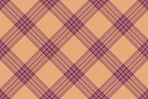 Elegant peach and mauve diagonal plaid pattern. Perfect for textile design, fashion, websites, or wrapping paper. vector