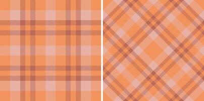 Two coordinating plaid patterns in warm orange tones. Perfect for textile designs, backgrounds, or adding a touch of cozy autumn flair. vector