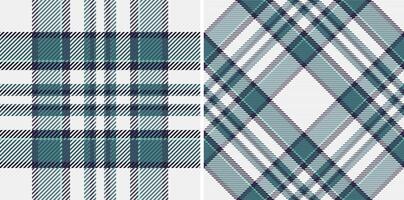 Elegant teal and white plaid patterns, perfect for textile design, apparel, or website backgrounds. vector