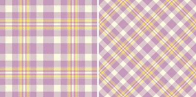 Two pastel plaid patterns one classic, one diagonal. Ideal for textiles, backgrounds, or digital design projects needing a soft, cozy, or vintage feel. vector