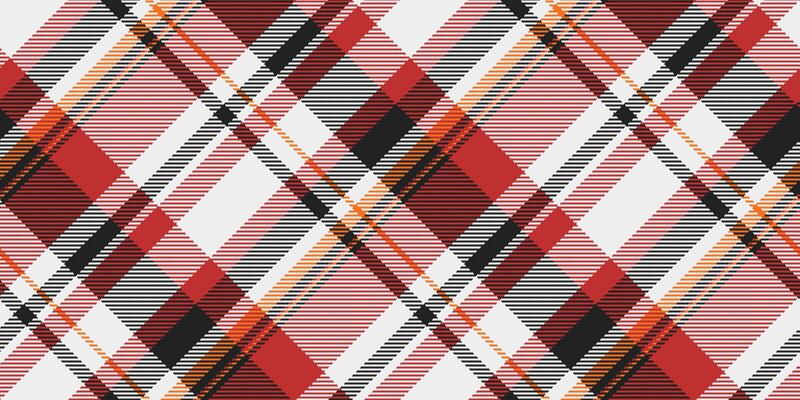 Classic plaid pattern in warm hues. Seamless textile design featuring intersecting lines. Ideal for backgrounds, fashion, festive themes. Versatile texture.