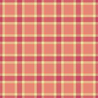 Vivid pattern textile background, ornament check texture. December plaid tartan fabric seamless in red and yellow colors. vector